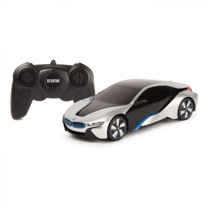 MASINA CU TELECOMANDA BMW I8 ARGINTIE SCARA 1 LA 24 SuperHeroes ToysZone