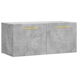 Dulap de perete, gri beton, 80x36,5x35 cm, lemn compozit