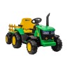 Tractor Electric Hecht Verde, Baterie 12V, Telecomanda, USB, 2 Motoare 35W, 2-4 Ani