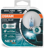 Set 2 Buc Bec Osram H11 12V 55W PGJ19-2 Cool Blue Intense Next Generation Extra White Look 5000K +100% 64211CBN-HCB