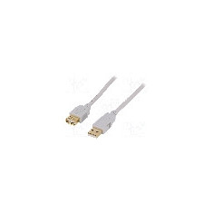 Cablu USB A mufa, USB A soclu, USB 2.0, lungime 5m, gri, BQ CABLE - CAB-USB2AAF/5G-GY