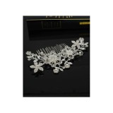 Cumpara ieftin Pieptene de Par Mireasa cu Strasuri - tip Floare - 6x11.5 cm - 302919