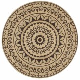 Gossi covor manual cu imprimeu maro inchis, 90 cm, iuta