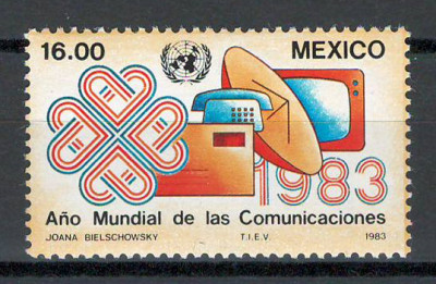 Mexic 1983 MNH - Anul Mondial al Comunicatiilor, nestampilat foto