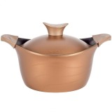 Oala cu capac Neoklein CS32, diametru 32 cm, capacitate 8.8 L, aluminiu turnat, invelis anti-aderent, Auriu