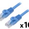 Patch cord U/UTP 6 litat CCA PVC albastru 3m 26AWG Fire: 8