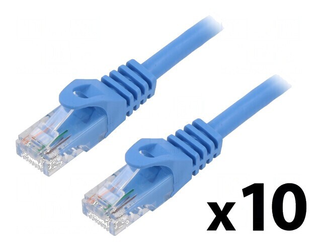 Patch cord U/UTP 6 litat CCA PVC albastru 3m 26AWG Fire: 8