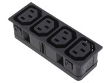 Conector Alimentare AC Splitter 10A 250VAC IEC 60320 C13 F