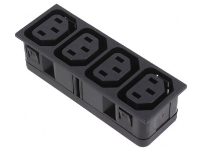 Conector Alimentare AC Splitter 10A 250VAC IEC 60320 C13 F foto