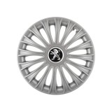 Set 4 capace roti 16 inchi (R16) Dino Gri, Compatibile cu Peugeot