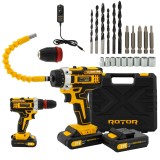 Trusa autofiletanta pe acumulator 21V ROTOR RCD21 + biti, 1350 RPM, Brushless Innovative ReliableTools