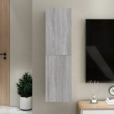 Cumpara ieftin Dulap TV montat pe perete, gri sonoma, 30,5x30x110 cm