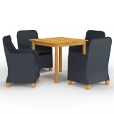 Gossi set mobilier de gradina, 5 piese, gri inchis