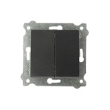 Intrerupator dublu 10A, 250V EXEN negru / 290-001402-202