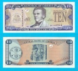 Liberia (p#27) 10 Dollars 2011 UNC &#039;JJ Roberts&#039; serie: diverse; (ROG CITITI DETALIILE!)