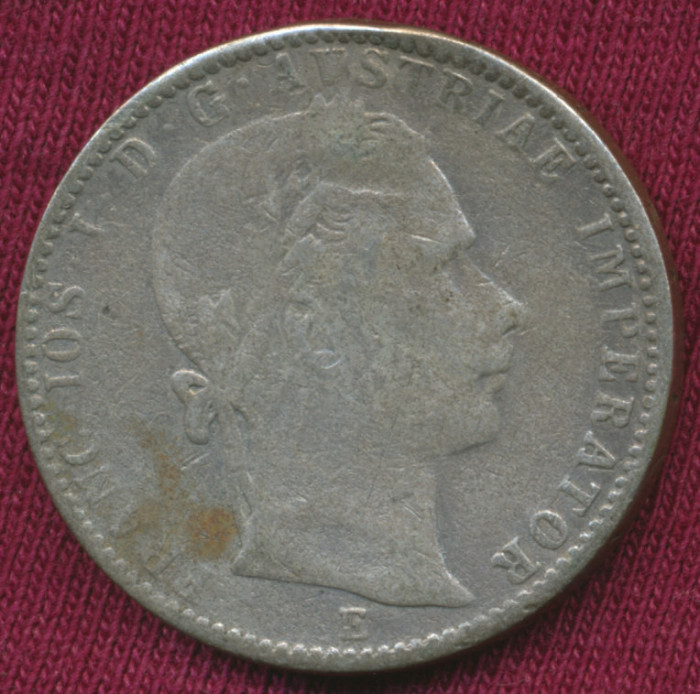 1/4 Florin 1860 E (Monetăria Alba Iulia), Argint.