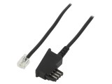 Cablu Telefon RJ11 Goobay 3m Negru Mufă F TAE CCA 50236