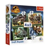 Cumpara ieftin Puzzle Trefl 4 in 1 Jurassic World - In lumea dinozaurilor, 207 piese