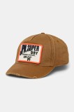 Superdry șapcă de baseball din bumbac culoarea maro, cu imprimeu, W9010177A-8MA