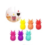 Set 6 accesorii creative pentru pahare, design exotic din silicon, perfect pentru petreceri &Egrave;i cocktailuri, model ananas, multicolor