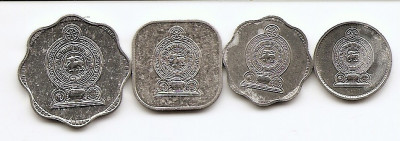 Sri Lanka Set 4A - 1, 2, 5, 10 Cents - 1975/91, Aluminiu, UNC !!! foto