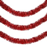 Betelă de Crăciun Tinsel, Model 3m x 7cm, Culoare Roșu, Material Plastic