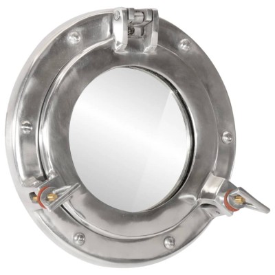 Oglindă hublou de perete, &amp;Oslash;23 cm,&amp;nbsp;aluminiu și sticlă foto