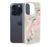 Husa iPhone 15 Pro Asteroid GSM Marble, Pink Hex