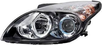 Far Hyundai I30 (FD) 03.2007-03.2012 DEPO partea Stanga cu bec H1+H7 pe negru foto
