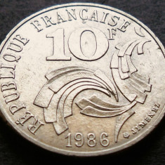 Moneda 10 FRANCI - FRANTA, anul 1986 * cod 167 B