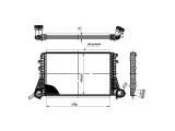 Intercooler Audi A3 (8P), 02.2006-2013, motor 2.0 TDI 125kw, diesel, cu/fara AC, aluminiu brazat/plastic, 617x406x32 mm,