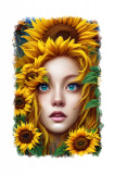 Cumpara ieftin Sticker decorativ, Printesa Soarelui, Galben, 85 cm, 9339ST, Oem