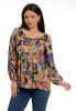Bluza Dama Platca Multicolora cu Maneca Bufanta - XL, Eranthe