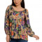 Bluza Dama Platca Multicolora cu Maneca Bufanta - XL