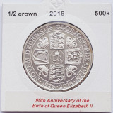 2896 Gibraltar &frac12; Crown 2016 Elizabeth II (90th Birthday)