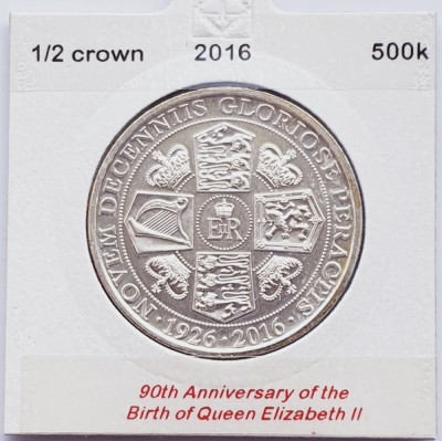 2896 Gibraltar &amp;frac12; Crown 2016 Elizabeth II (90th Birthday) foto