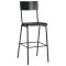 Scaune de bar, 4 buc., negru, placaj solid, otel - 2