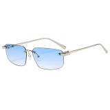 Ochelari de soare premium fara rama Asteroid GSM S098, Glacier