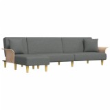 Cumpara ieftin Canapea extensibila in forma de L gri 279x140x70 cm textil