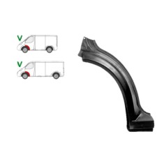 Segment reparatie aripa fata exterior fata VW Transporter (T4)/Caravelle/Multivan, 07.1990-03.2003, partea stanga, spate; metal; exterior element,