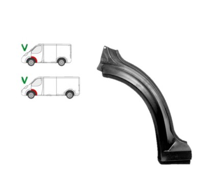 Segment reparatie aripa fata exterior fata VW TRANSPORTER (T4)/CARAVELLE/MULTIVAN, 07.1990-03.2003, partea stanga, spate; metal; exterior element, foto