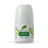 Dr.Organic Deo Roll Bio Aloe Vera 50ml - Protectie 24h, Fara Alcool, Vegan Friendly, Piele Sensibila