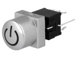 Comutator Tastatură DPDT 0,1A 30VDC Argintie cu LED