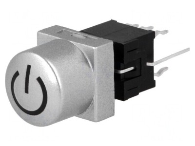 Comutator Tastatură DPDT 0,1A 30VDC Argintie cu LED foto