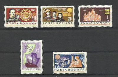 Romania MNH 1964 - Centenare - LP 593 serie foto