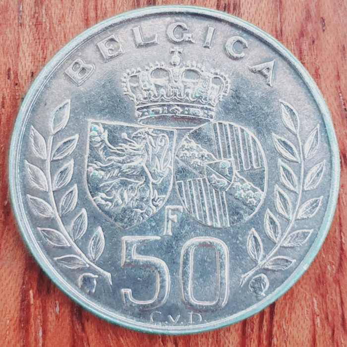 811 Belgia 50 Francs 1960 King Baudouin&#039;s marriage to Do&ntilde;a Fabiola km 152 argint