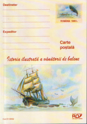 Intreg postal CP necirculat 2002 -Istoria ilustrata a vanatorii de balene foto
