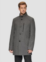 Palton barbati, cu dubla inchidere, 2 buzunare oblice, Regular fit, Gri inchis, 50