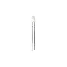 LED 3mm 12V alb rece 1120-1560mcd 30 grade parte frontala convex
