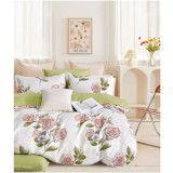 Lenjerie pat dublu,bumbac finet,6 piese,cearceaf normal 220x240cm, cearceaf pilota 200x220cm, 2 fete de perna 50x70, 2 fete de perna 70x70-A1065